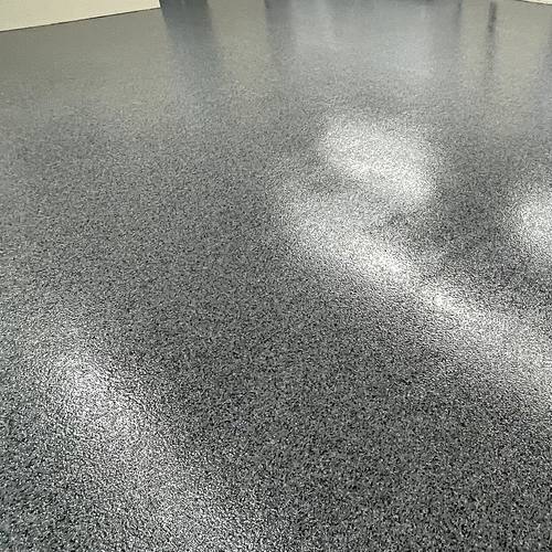 Houston Methodist project — Wide room — seamless flake coating